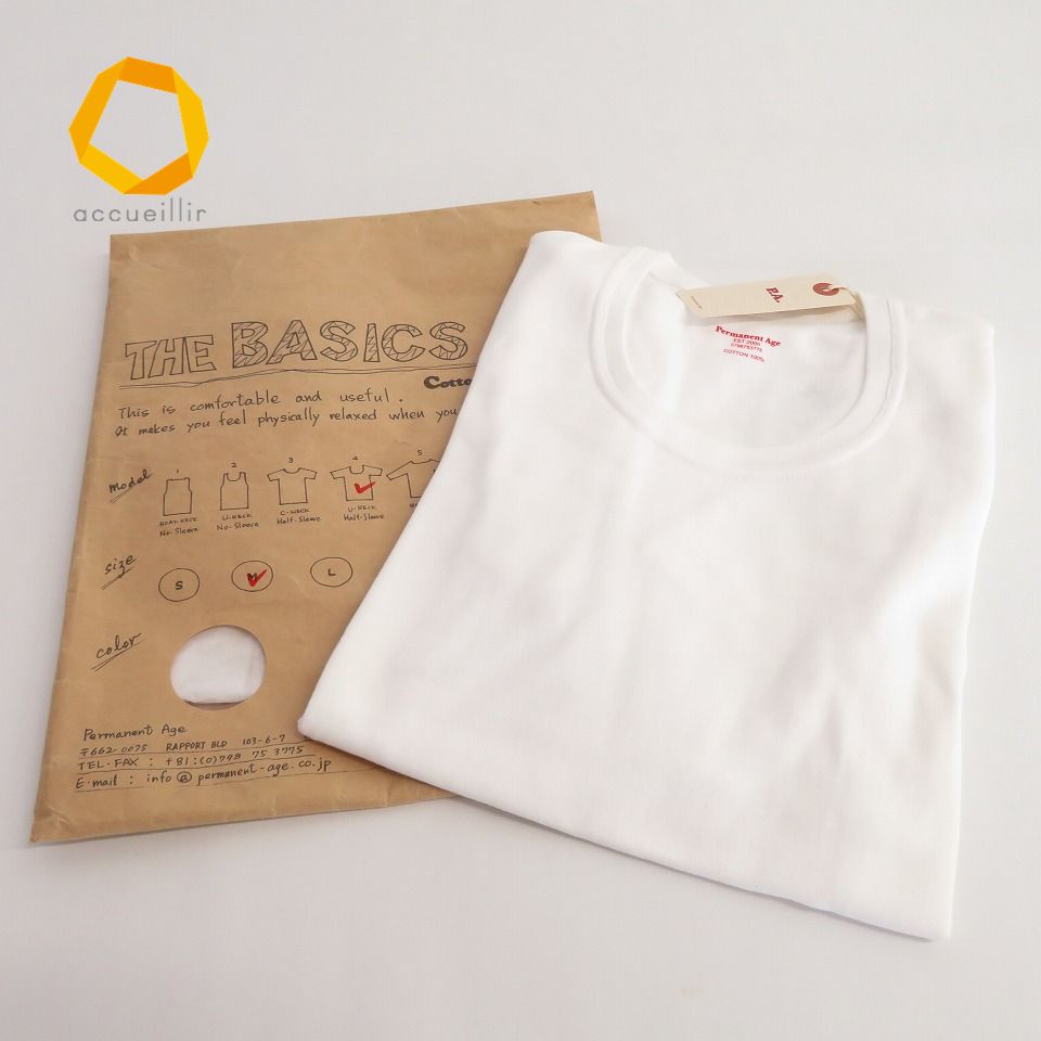 Permanent Age パーマネントエイジ コットン天竺 Tシャツ BASICS