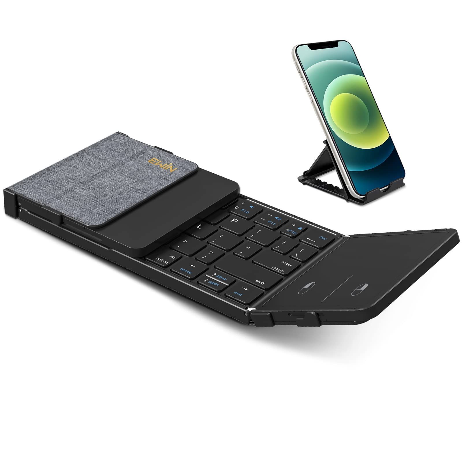 EWiN Bluetooth キーボード 折り畳み式 ワイヤレス キーボード タッチパッド搭載 3つデバイス同時切替 ipad|iphone キーボード フルサイズ 無線 Type-C充電式 Windows|Mac|iOS|Android対応