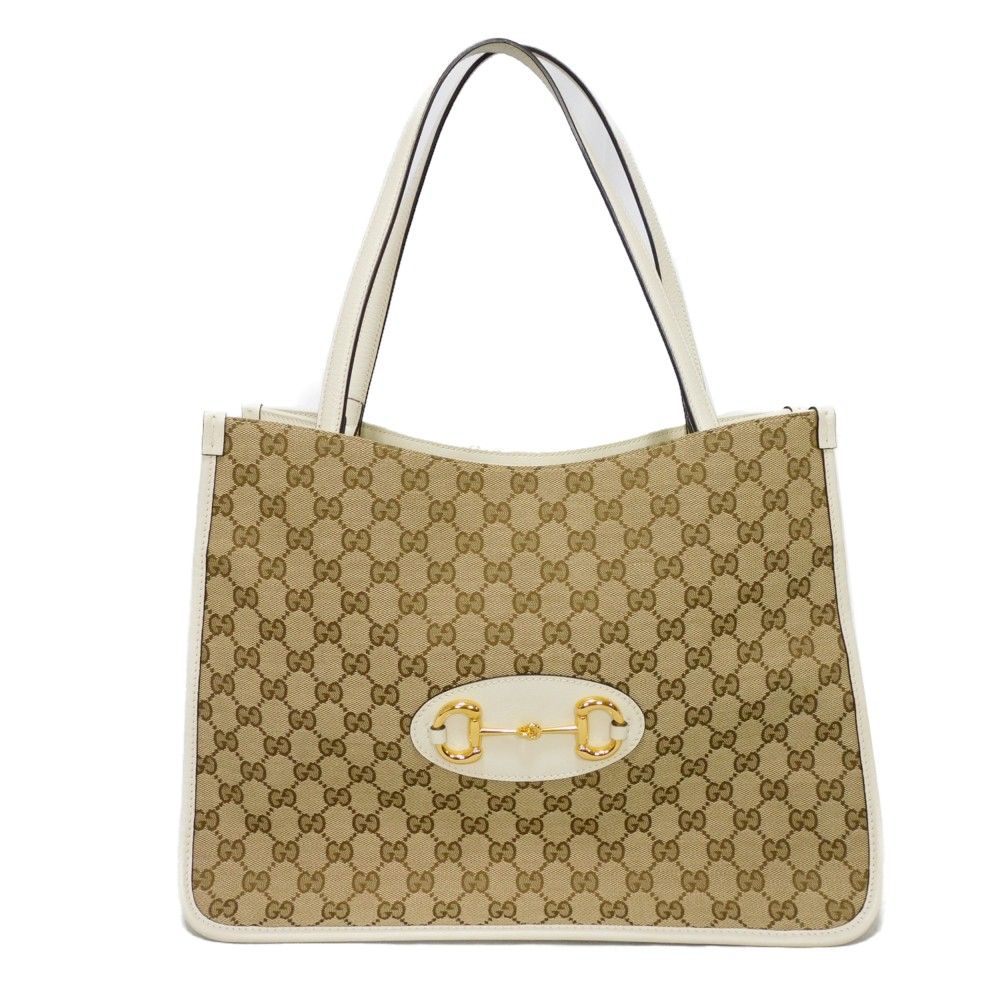 GUCCI グッチ ホースビット 1955 トート カーフ ホワイト ショルダー