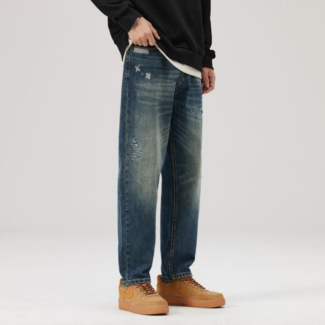 新品，送料無料 メンズ ファッション 服 男性用 オシャレ シンプル 大人 かっこいい 大きいサイズ ストリート 紳士服 リップド ジーンズ 秋冬 ダメージ 加工 スリムフィット 裾細 カジュアル パンツ ウォッ その他