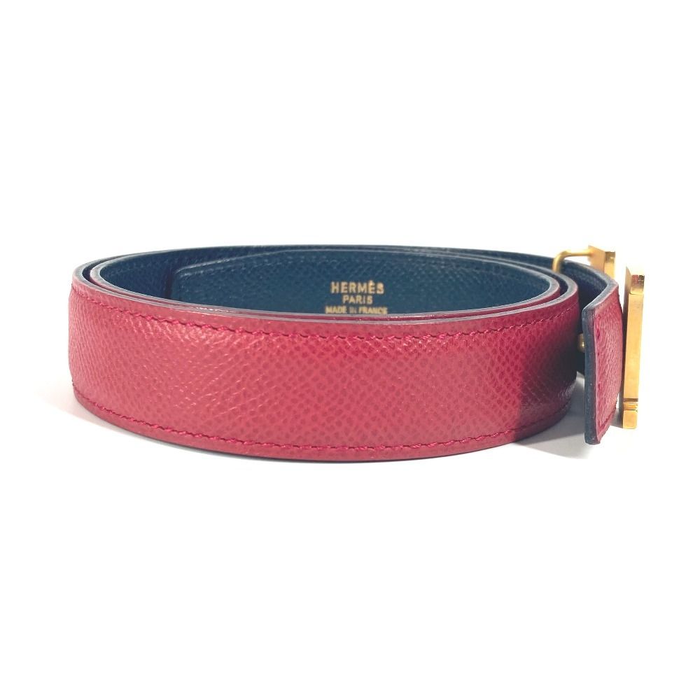 エルメス ミニ　コンスタンス Hベルト レザー ネイビー レザー　65サイズ HERMES - エルメス HERMES Hベルト コンスタンス ミニ 細ベルト