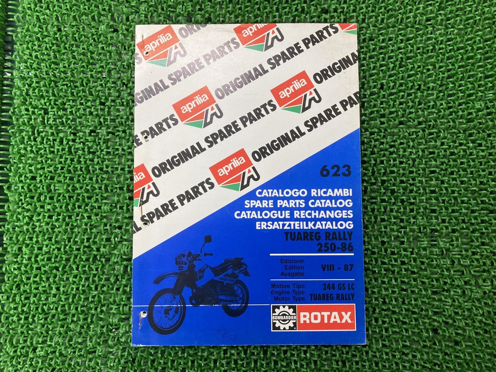 トゥアレグ・ラリー250-86 TUAREG・RALLY250-86 エンジン部 パーツリスト 244GS-LC VIII-87 アプリリア 正規 バイク 整備書 244GS-LC 623 パーツカタログ ドイツ語・英語・イタリア語  44