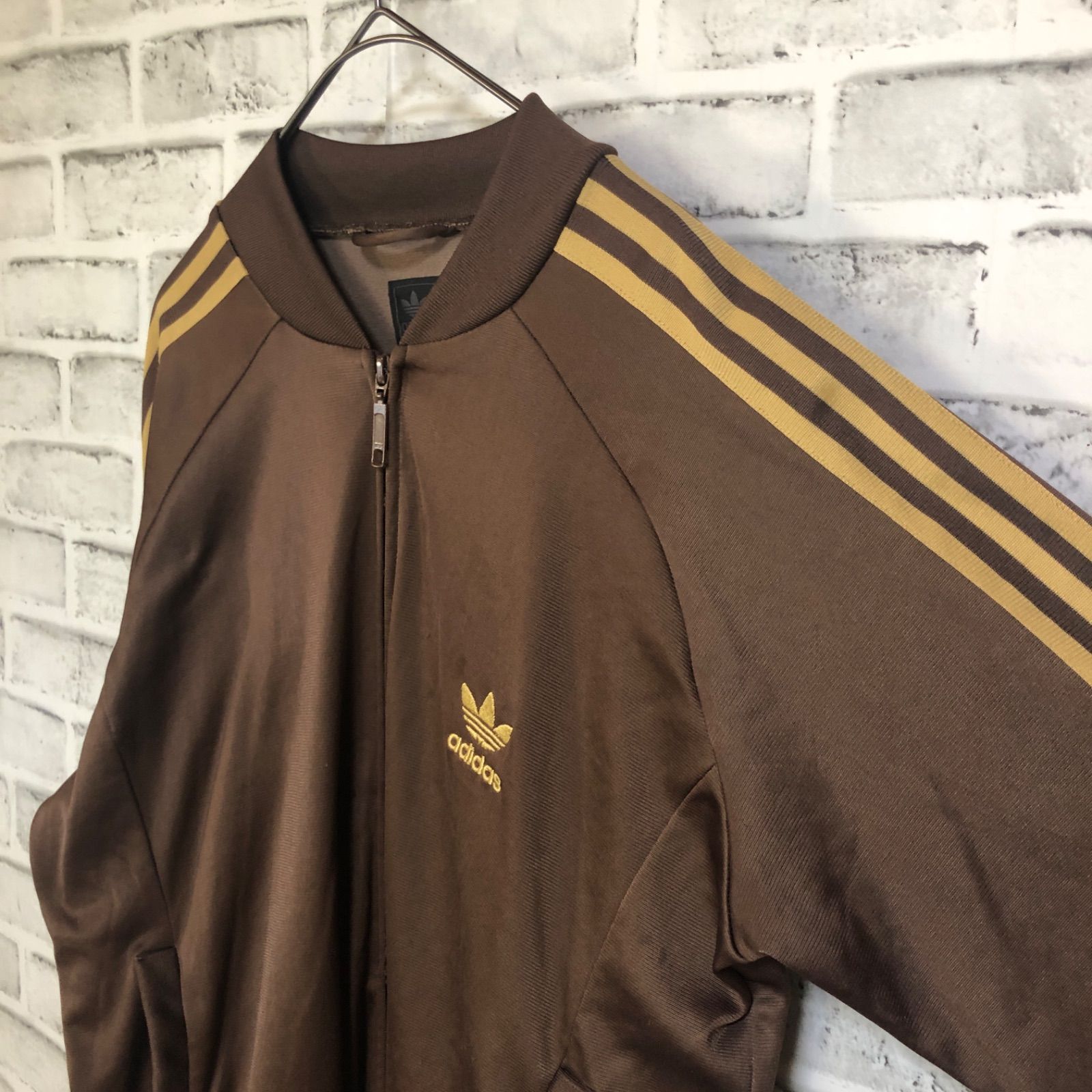 希少ブラウンL⭐️90s adidas トラックジャケット/ジャージ 刺繍トレ 希少ブラウンL⭐️90s adidas トラックジャケット/ジャージ 刺繍トレ