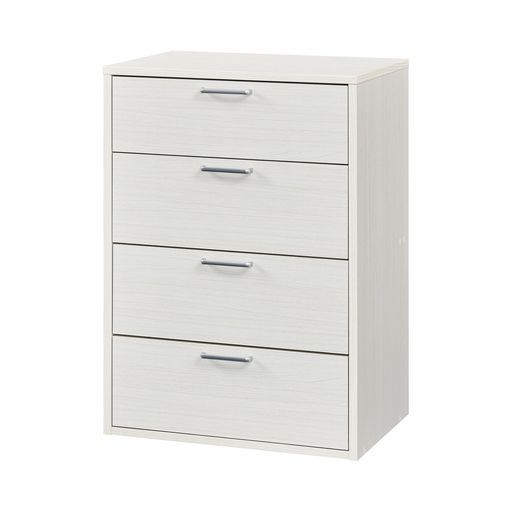 白井産業チェストタンス衣類収納同シリーズで 自由自在一人暮らしの部屋や狭いスペースにぴったりサイズホワイト白木目ベーシックデザイン幅56.6x奥行39.5x高さ80cmFUL-8055HWHフ…