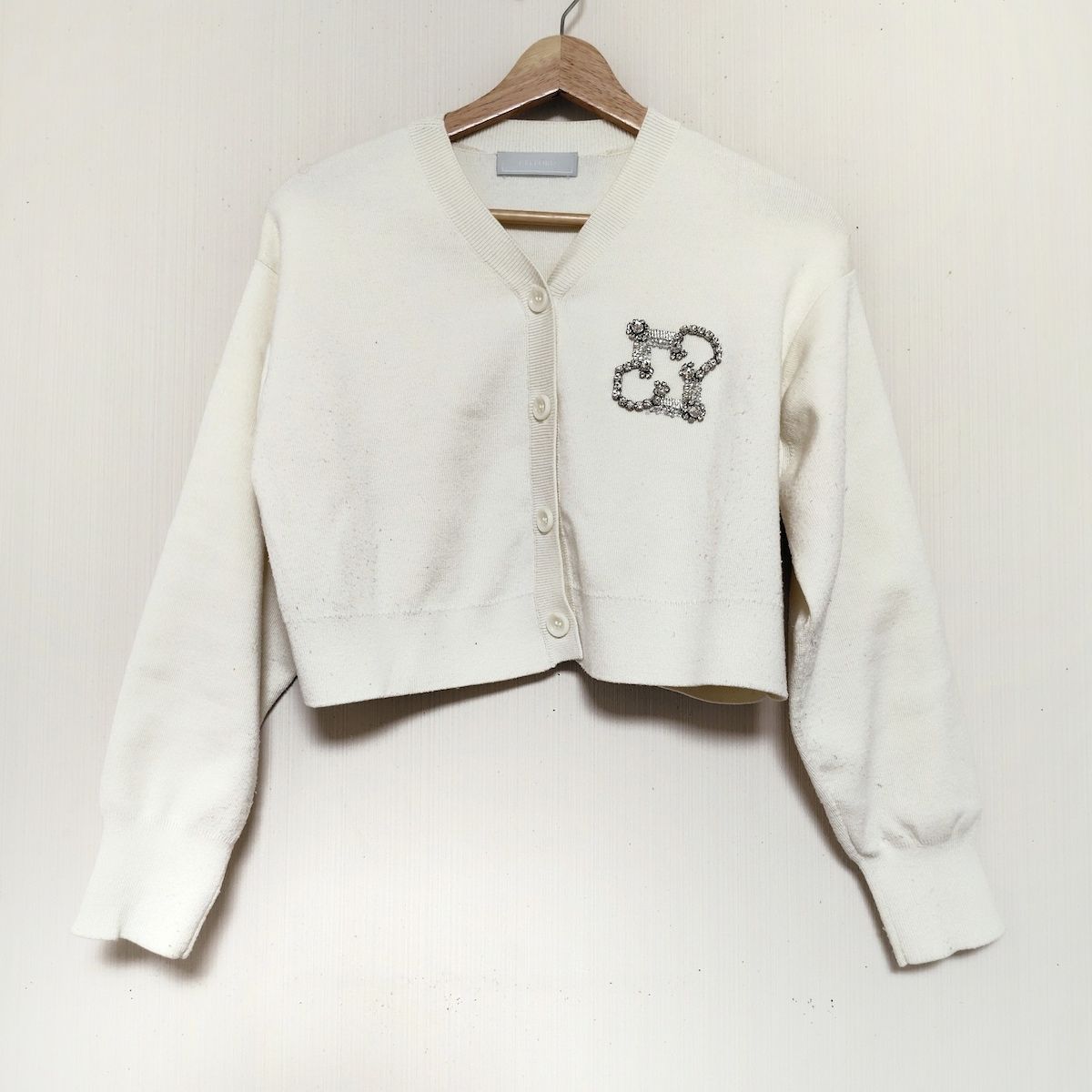 CELFORD セルフォード ボレロ サイズF レディース - アイボリー 長袖|ビジュー|スパンコール