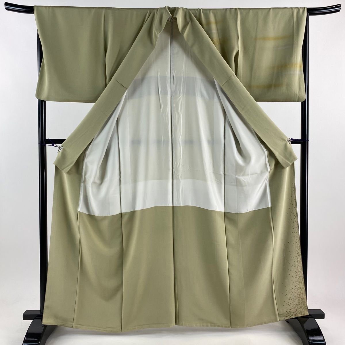 訪問着 身丈162cm 裄丈67cm M 袷 人間国宝 福田喜重 落款 霞 箔散らし