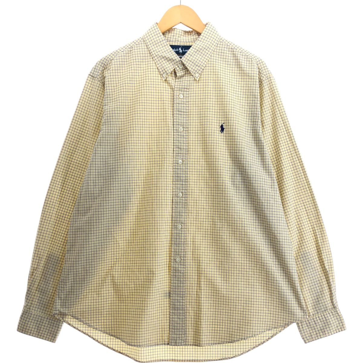 古着 ビッグサイズ ラルフローレン Ralph Lauren CUSTOM FIT 長袖 ボタンダウンチェックシャツ メンズXXXL相当/eaa521312