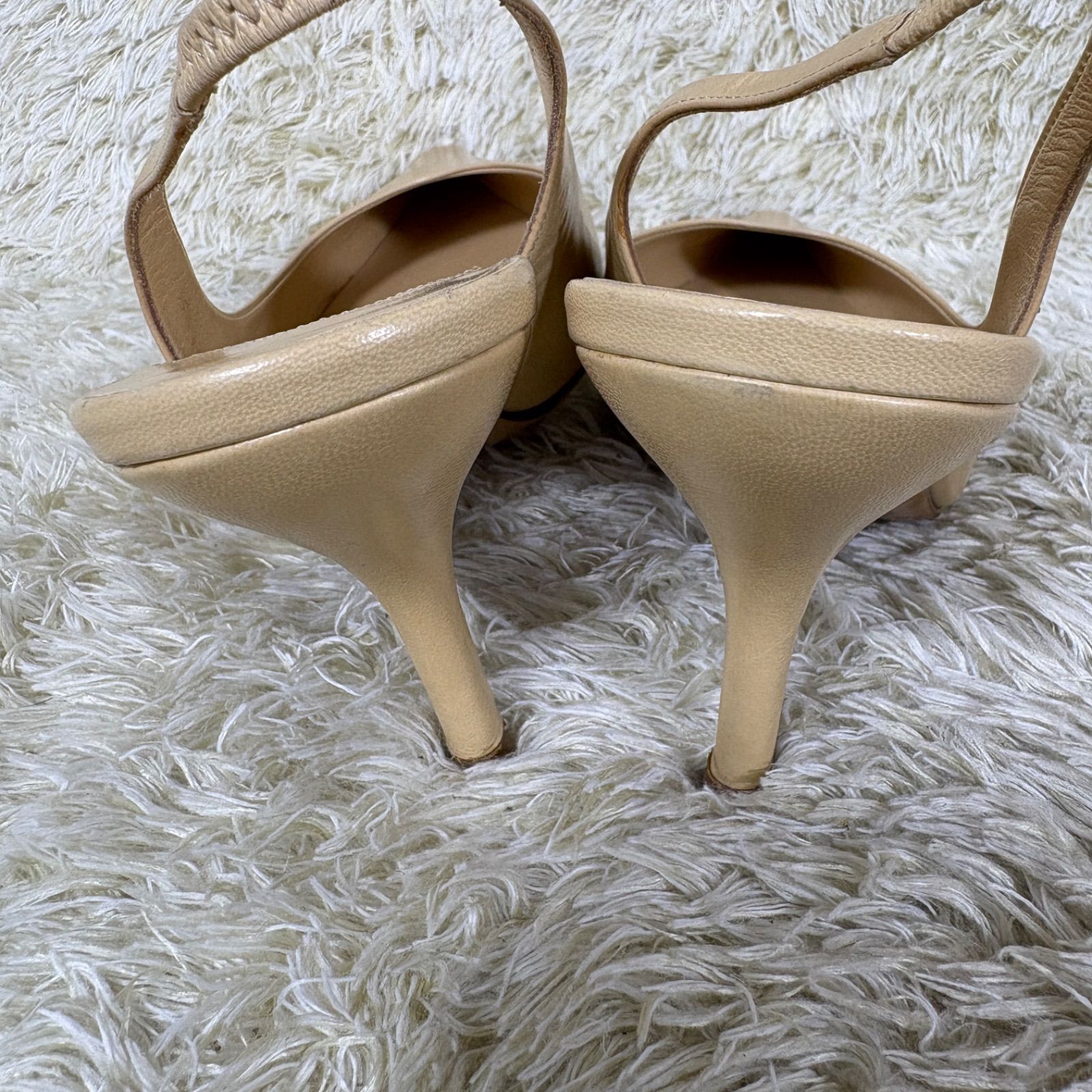 CHANEL シャネル　ベージュ　ミュール　ヒール　サンダル　靴 CHANEL シャネル ミュール ココマーク バイカラー ウェッジソール