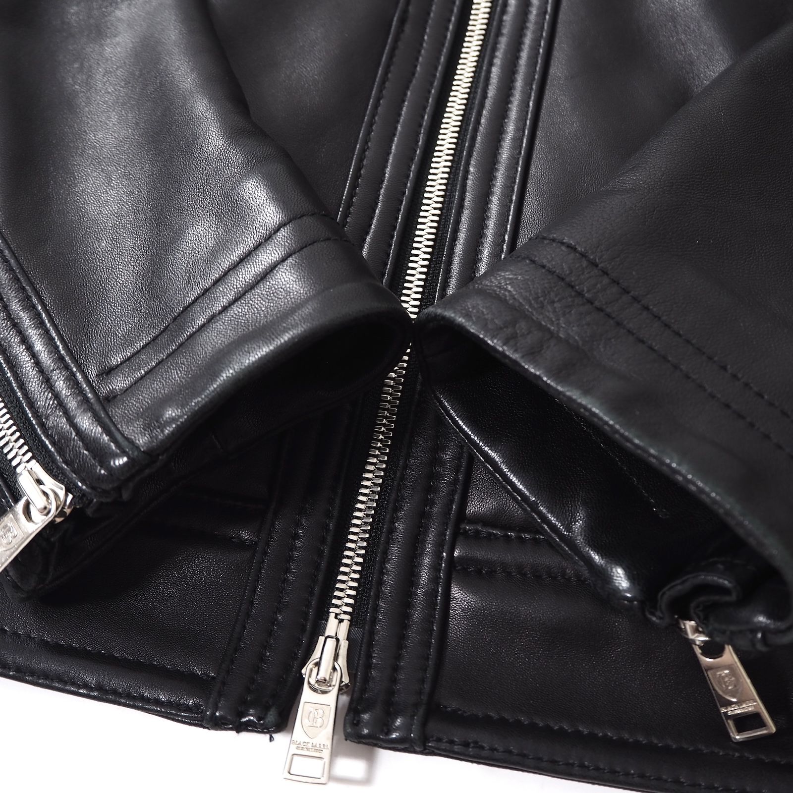 未使用級/L ブラックレーベルクレストブリッジ　ライダースジャケット　ラムレザー BLACK LABEL CRESTBRIDGE（ブラックレーベル・クレストブリッジ