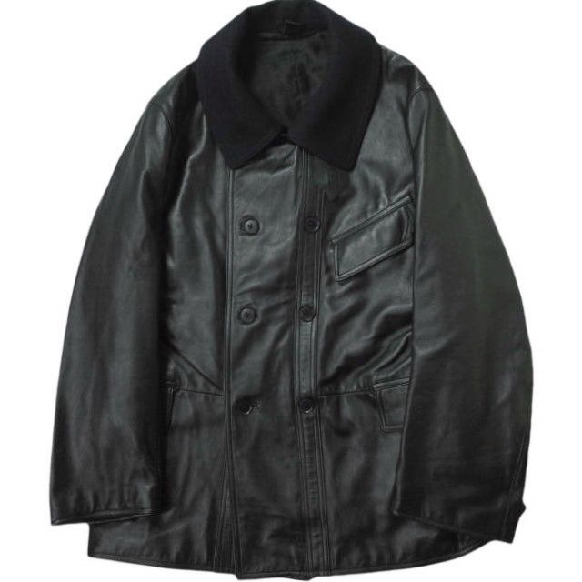 KAPTAIN SUNSHINE キャプテンサンシャイン 21AW 日本製 Doublebreasted Artisan Coat ダブルブレステッドアルチザンコート KS21FCO05 38 ブラック 革ジャン コルビジェジャケット レザージャケット アウター【KAPTAIN SUNSHINE】