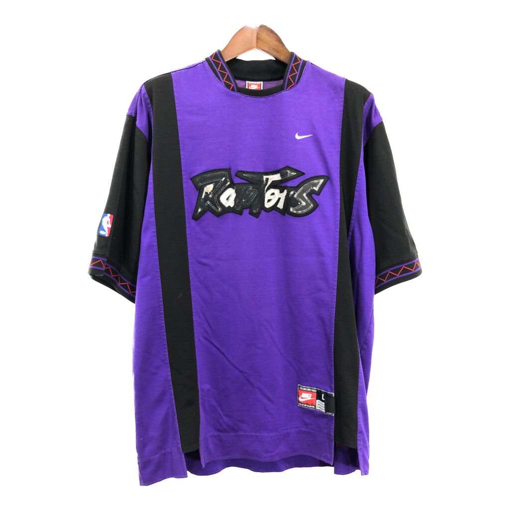 00年代 NIKE ナイキ NBA トロント・ラプターズ 半袖Ｔシャツ プロチーム パープル (メンズ L) 中古 古着 R5727