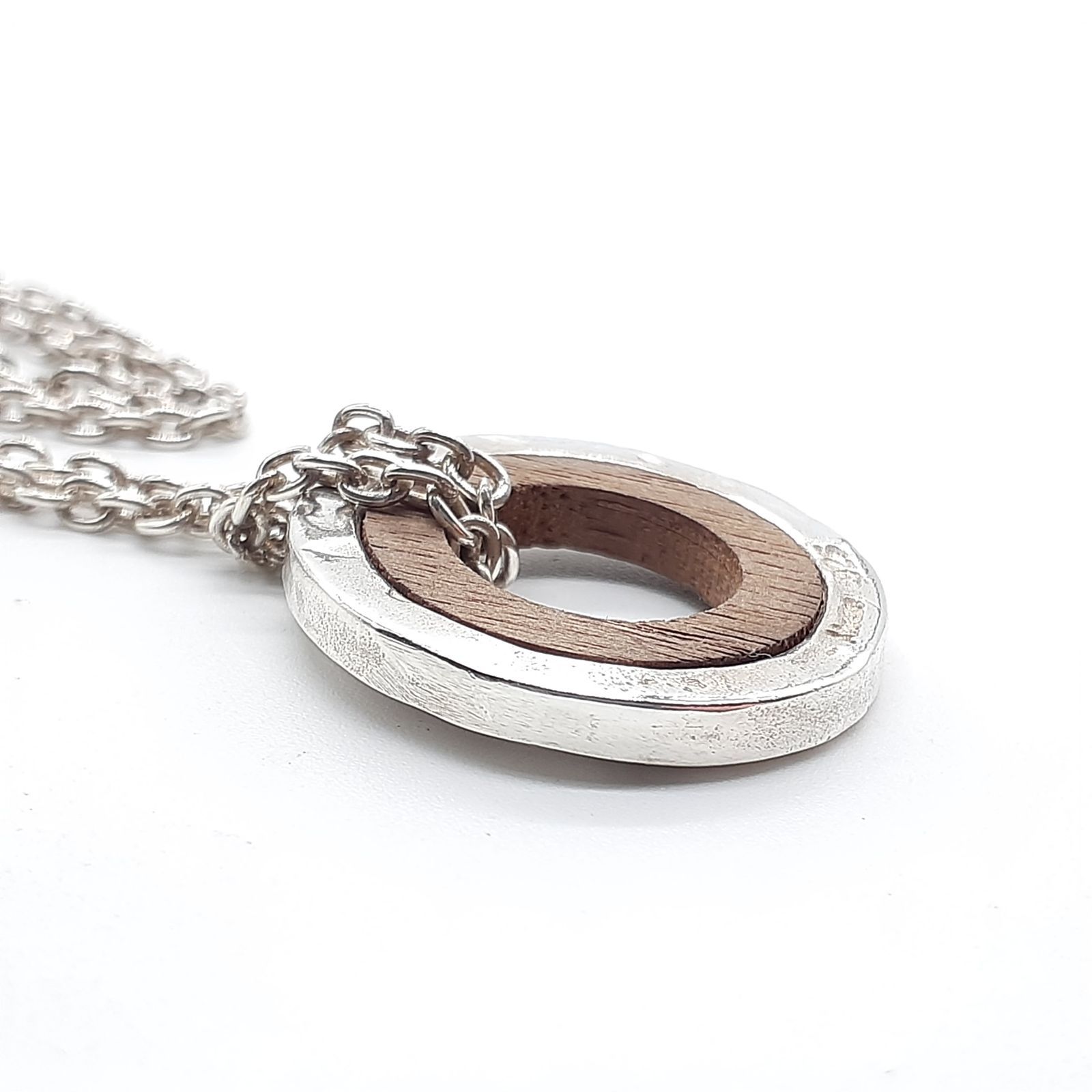 Atease アティース ネックレス SILVER 925 シルバー ウッド フープ 