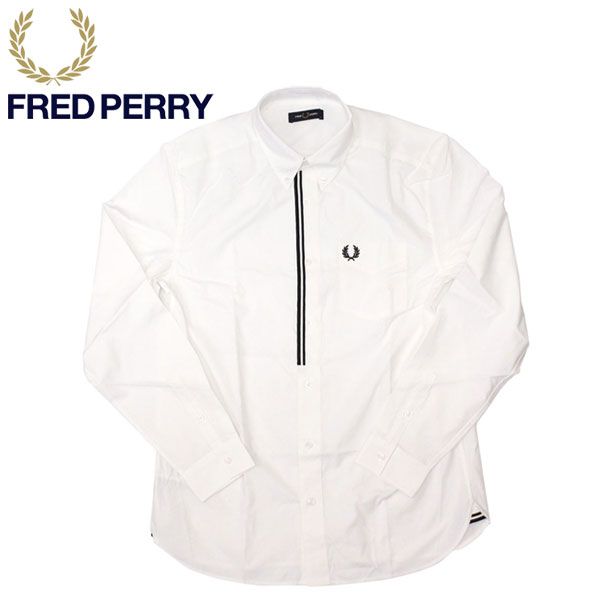 FRED PERRY (フレッドペリー) M8562 TAPED PLACKET SHIRT テーププラケットシャツ 全3色 FP376  129SNOWWHITE M