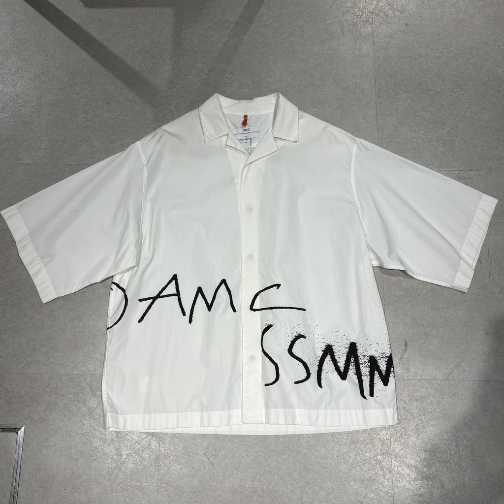 OAMC オーエーエムシー 19SS Spray Logo Printed Shirt 半袖シャツ OAMO600486 ホワイト size S 表参道A05