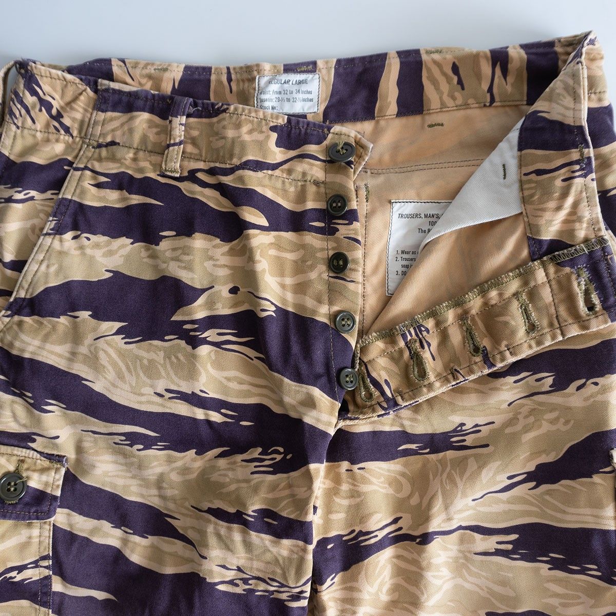 ☆ 美品！THE REAL McCOY'S/ NAM戦タイガーカモパンツ/（S） TIGER CAMOUFLAGE TROUSERS / TADPOLE