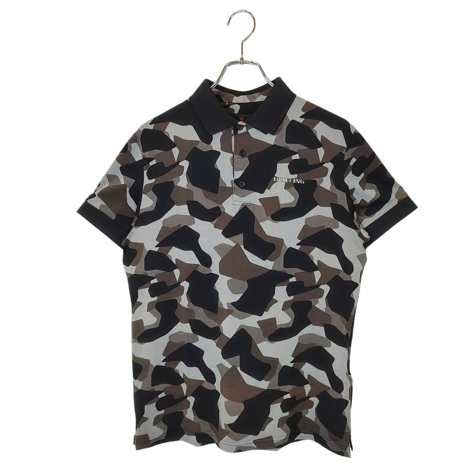BRIEFING GOLF ブリーフィングゴルフ 22AW MS CAMO PRINT POLO 半袖 ポロシャツ BRG223M13 M カモフラ|マルチ メンズ