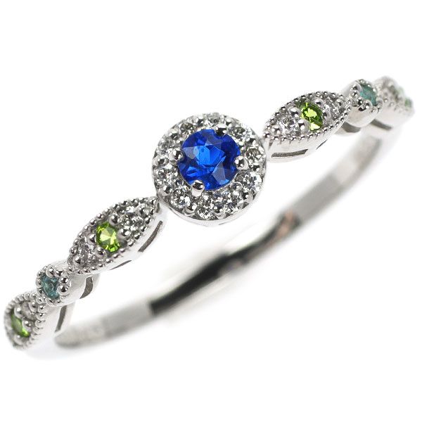 パライバトルマリン、アウイナイト、デマントイドガーネット、リング、pt900 新品 希少 Pt900 アウイナイト デマントイドガーネット パライバ