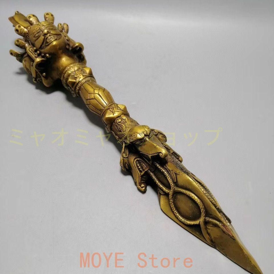 仏教美術 法器 馬頭明王三面普巴杵 降魔杵 辟邪 開運 風水招財 置物