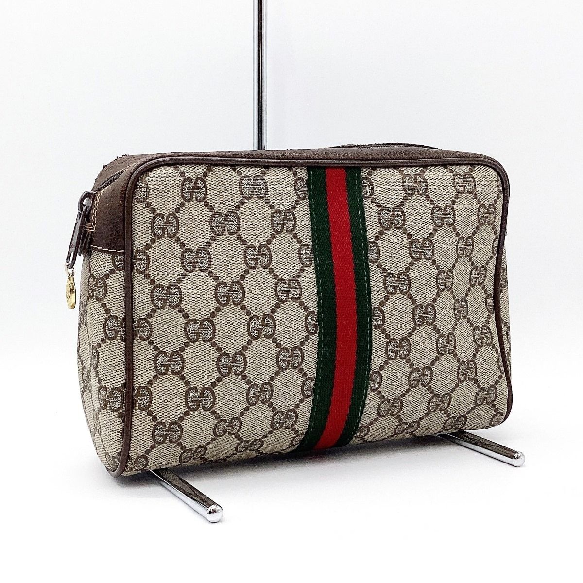 GUCCI グッチ オールドグッチ クラッチバッグ セカンドバッグ ポーチ GG柄 GGスプリーム シェリーライン ブラウン レディース  14・014・3553 USED 中古 - メルカリ