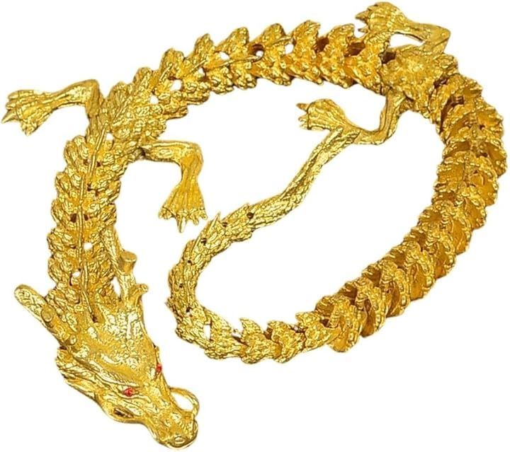 DAZUMA 金龍 風水 置物 25cm 置き物 縁起物 金運 青龍 竜 龍の置物 インテリア リビング 玄関 オブジェ 金運アップ 祈願 運気アップ 大( ゴールド，  大 25cm)