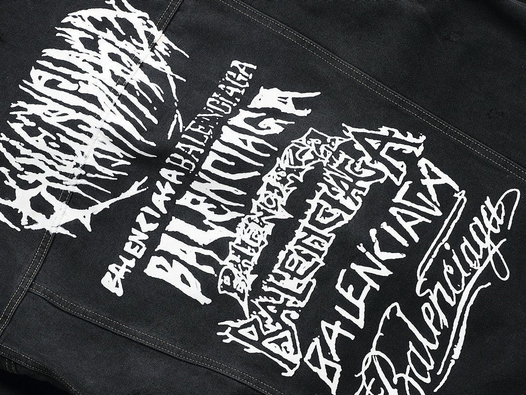 BALENCIAGA メンズ デニムジャケット フレームグラフィティ ウォッシュデニム S-XL | ♥品