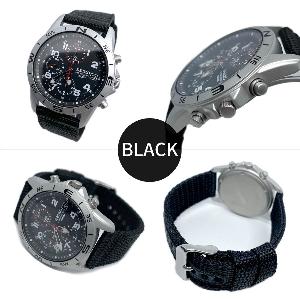 再値下げセイコー SEIKO クロノグラフ 腕時計 SND379R 海外モデル
