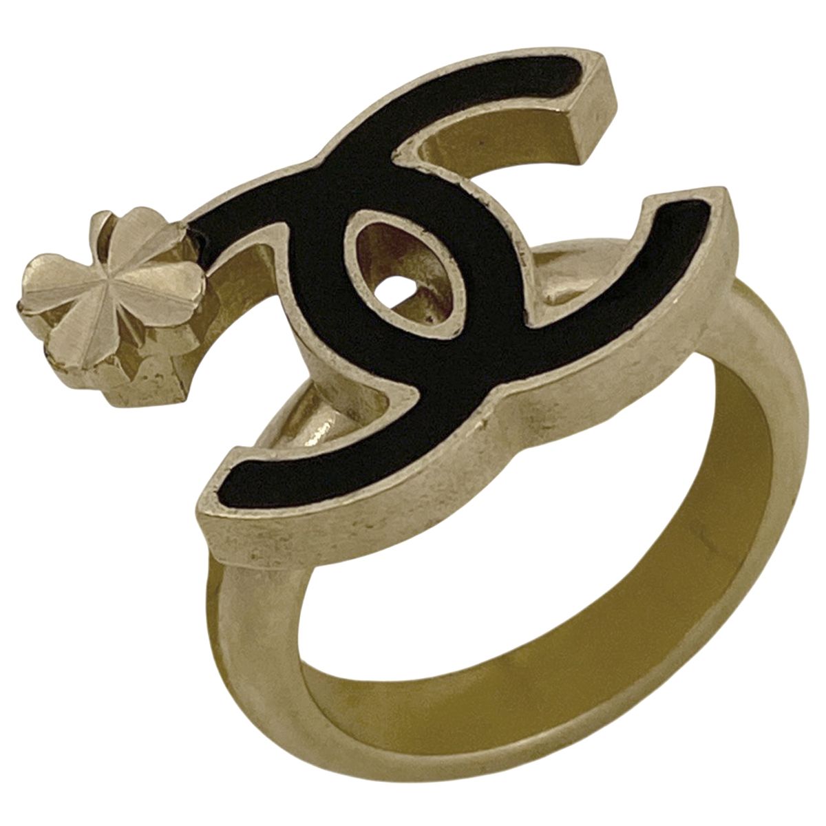 シャネル CHANEL ココマーク リング CC クローバー 指輪 リング 10号 GP ゴールド ブラック