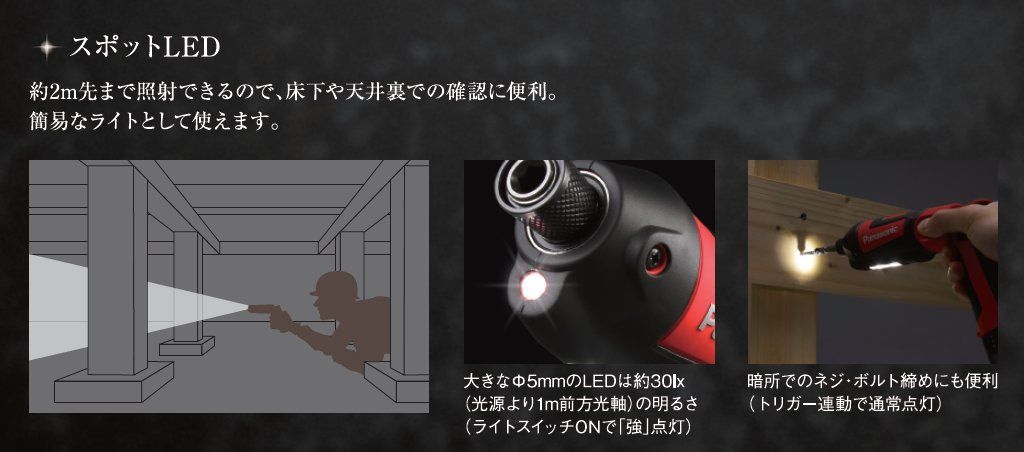 【最新種類】 EZ7521X-R ワイド スポットLED搭載 レッド 電池パック|充電器|ケース別売 トルク25N m 本体のみ 7.2V 充電スティックインパクトドライバー パナソニック Panasonic 幅広い品揃え。