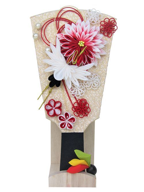 6号羽子板飾り つまみ細工 鶴 正月飾り - メルカリ