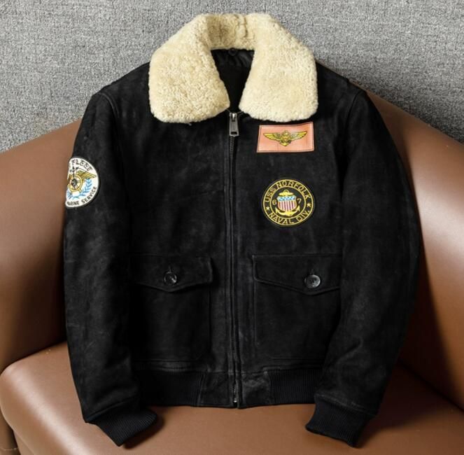美品フライトジャケット ムートン コート　 本革 防寒服 ラムレザー 牛革冬保温 シープスキン