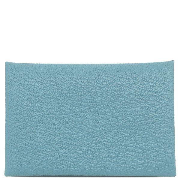 エルメス HERMES カードケース カルヴィ シェーブル ニューブルー
