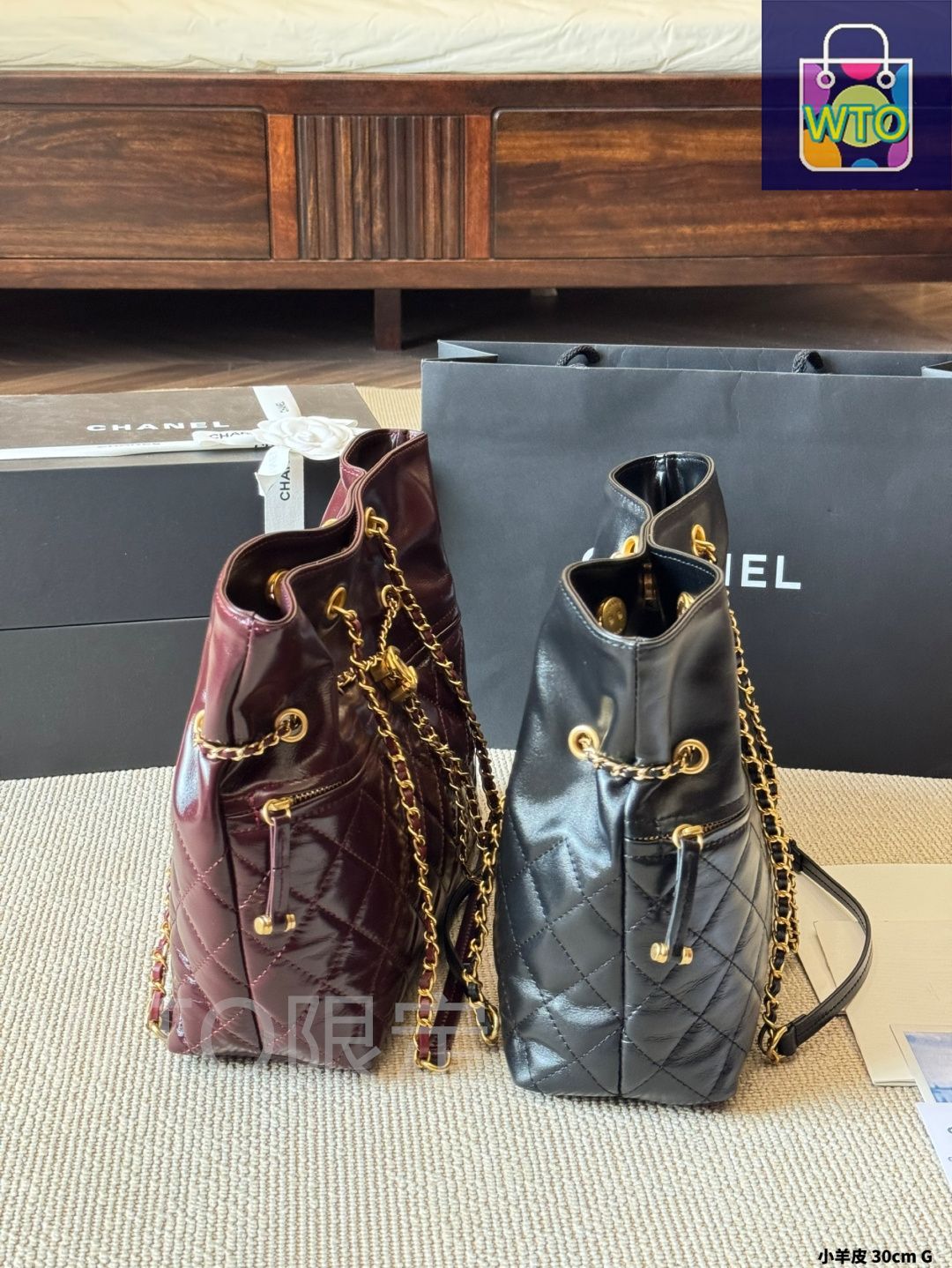 今日WTO】Chanel シャネル トートバッグ 菱格柄とロゴハード