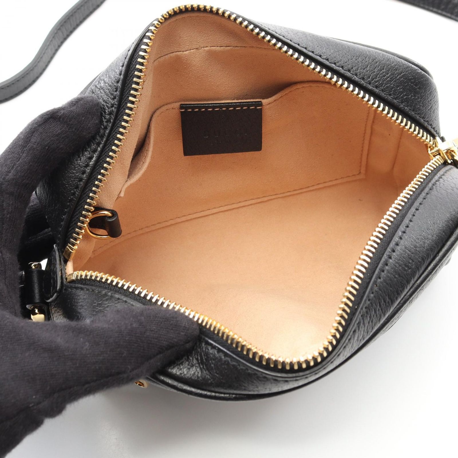 グッチ GUCCI ショルダーバッグ オフィディア 517350 ブラック レザー