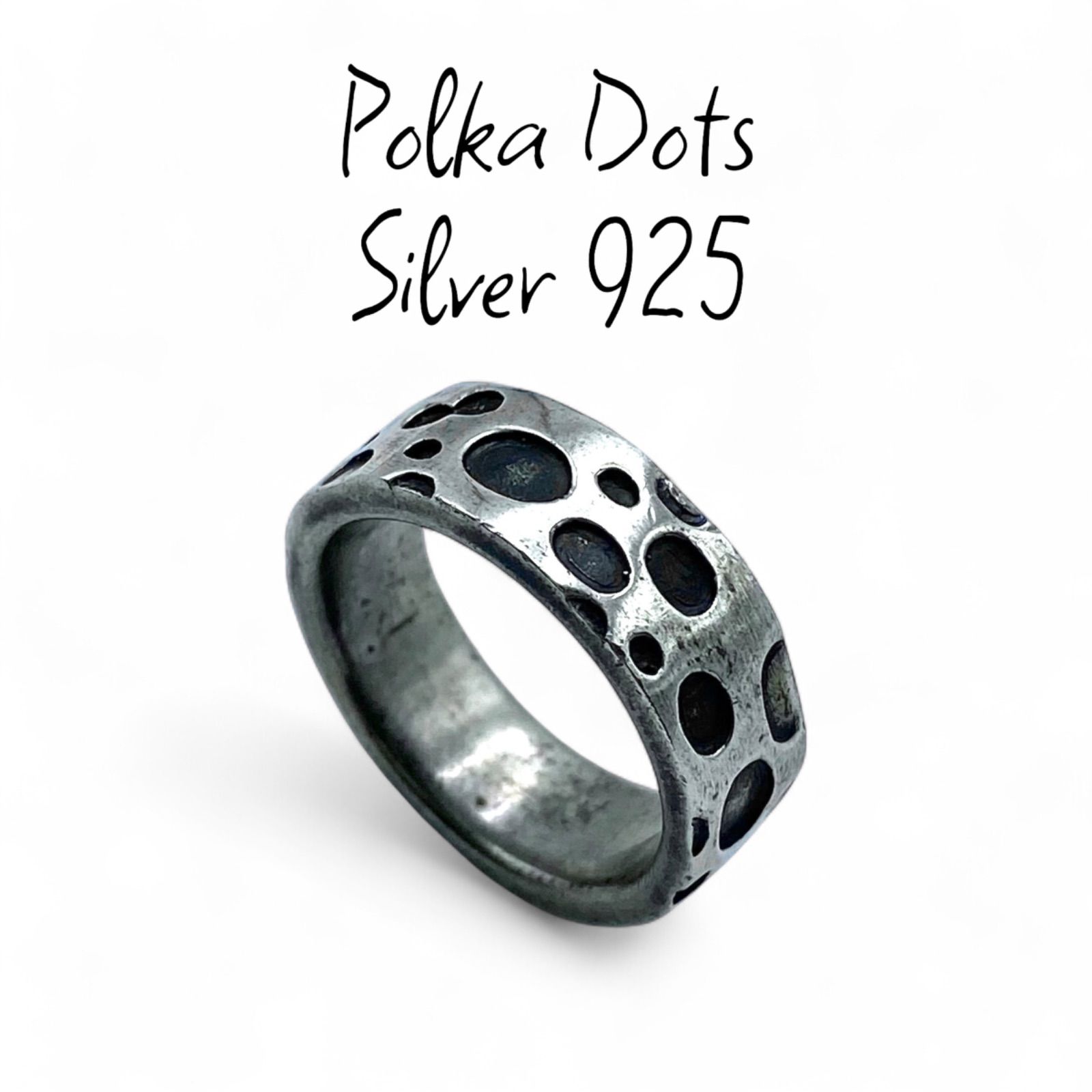 silver925 銀製 リング 18号 80s ヴィンテージ ドットパターンSterling 