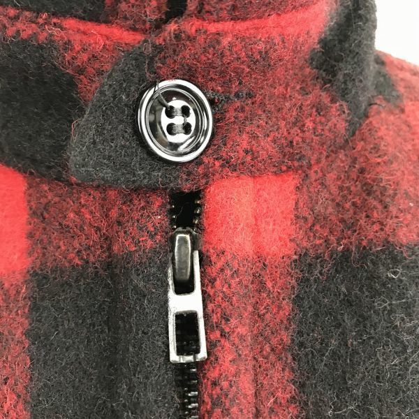 Johnson Woolen Mills チェック柄ジャケット USA製☆ジョンソンウーレンミルズ☆ウールジャケット【M/赤×黒