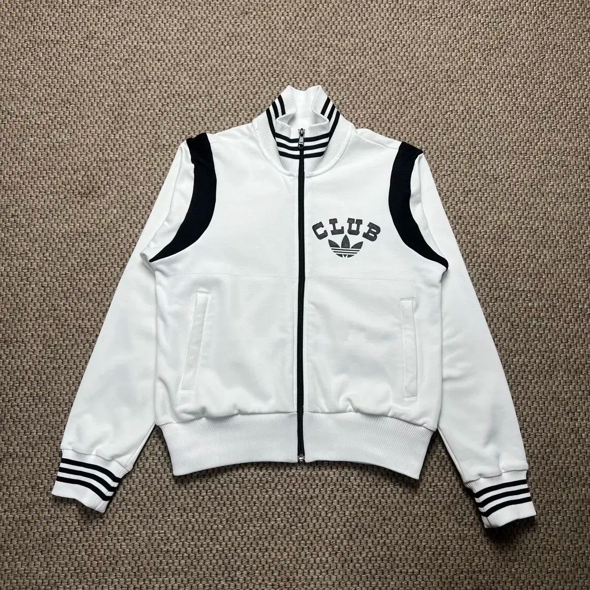adidas アディダス クラブ トラックトップス ジャージ 白 白 黒 L
