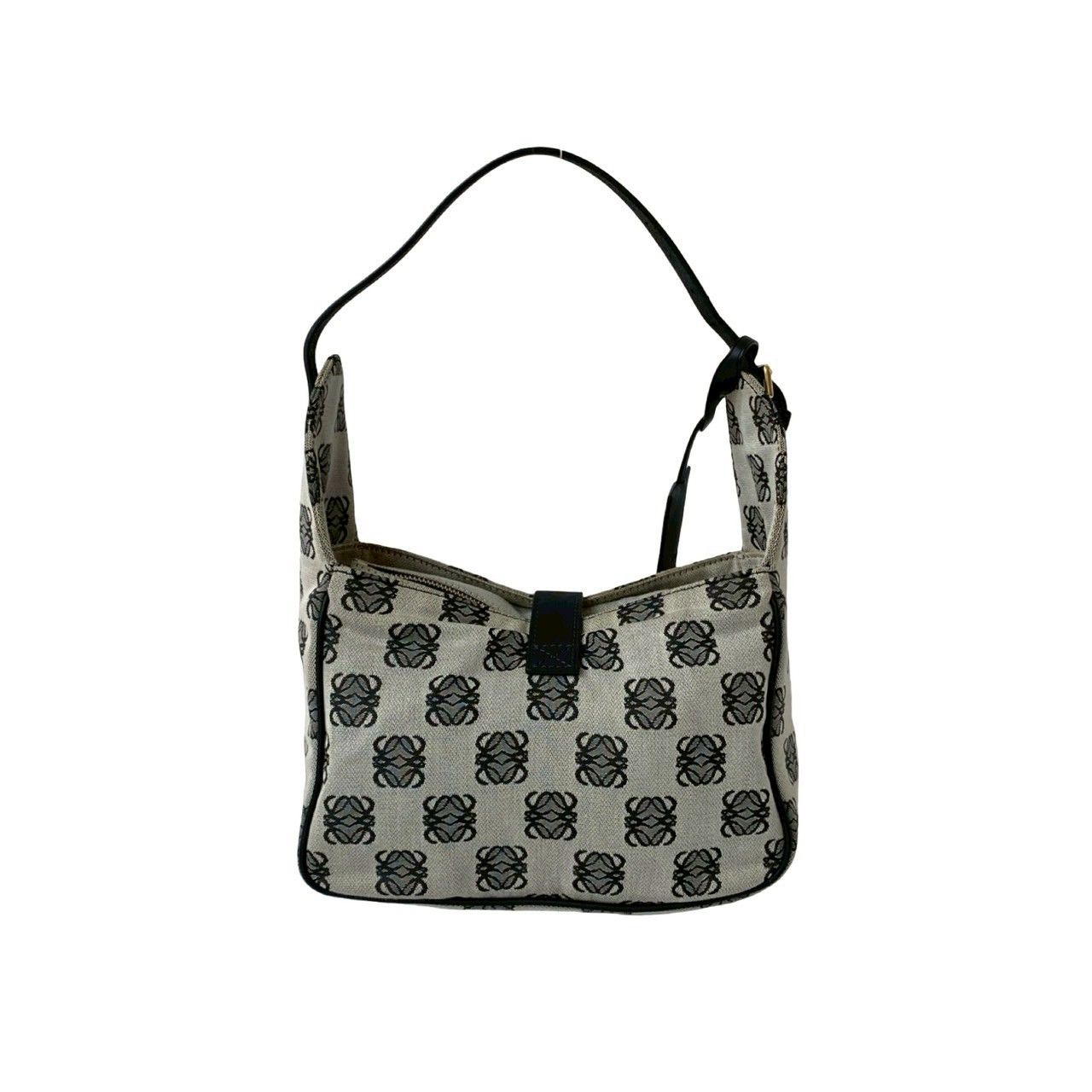 極 美品 LOEWE ロエベ アナグラム ロゴ 総柄 レザー 本革