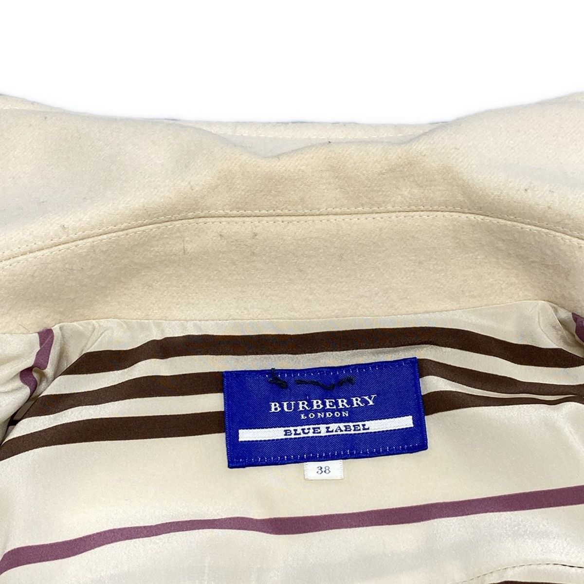 【美品】BURBERRY BLUE LABEL アイボリーコート　サイズ38 Burberry Blue Label Long Coat