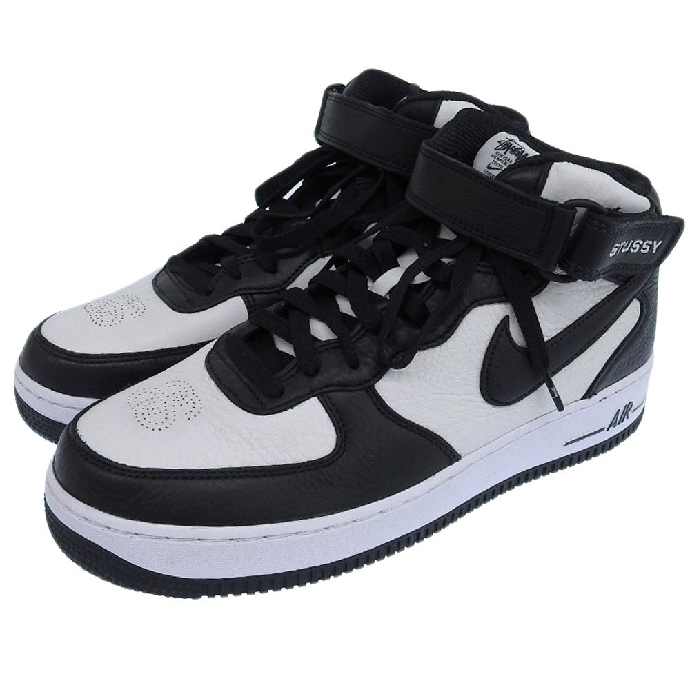 NIKE ナイキ 未使用 NIKE ナイキ 【×STUSSY】 エアフォース1ミッド スニーカー シューズ メンズ ブラック×ホワイト 27.5cm  DJ7840-002 9.5(US) - メルカリ