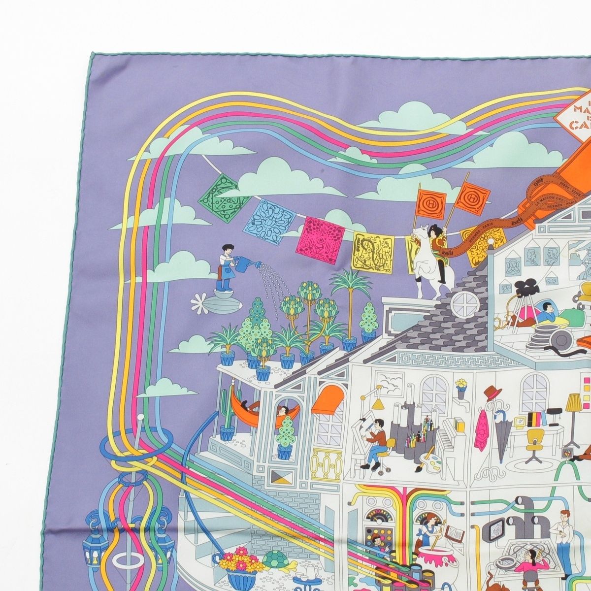 エルメス シルク カレ90 MAISON DES CARRES メゾンデカレ スカーフ  