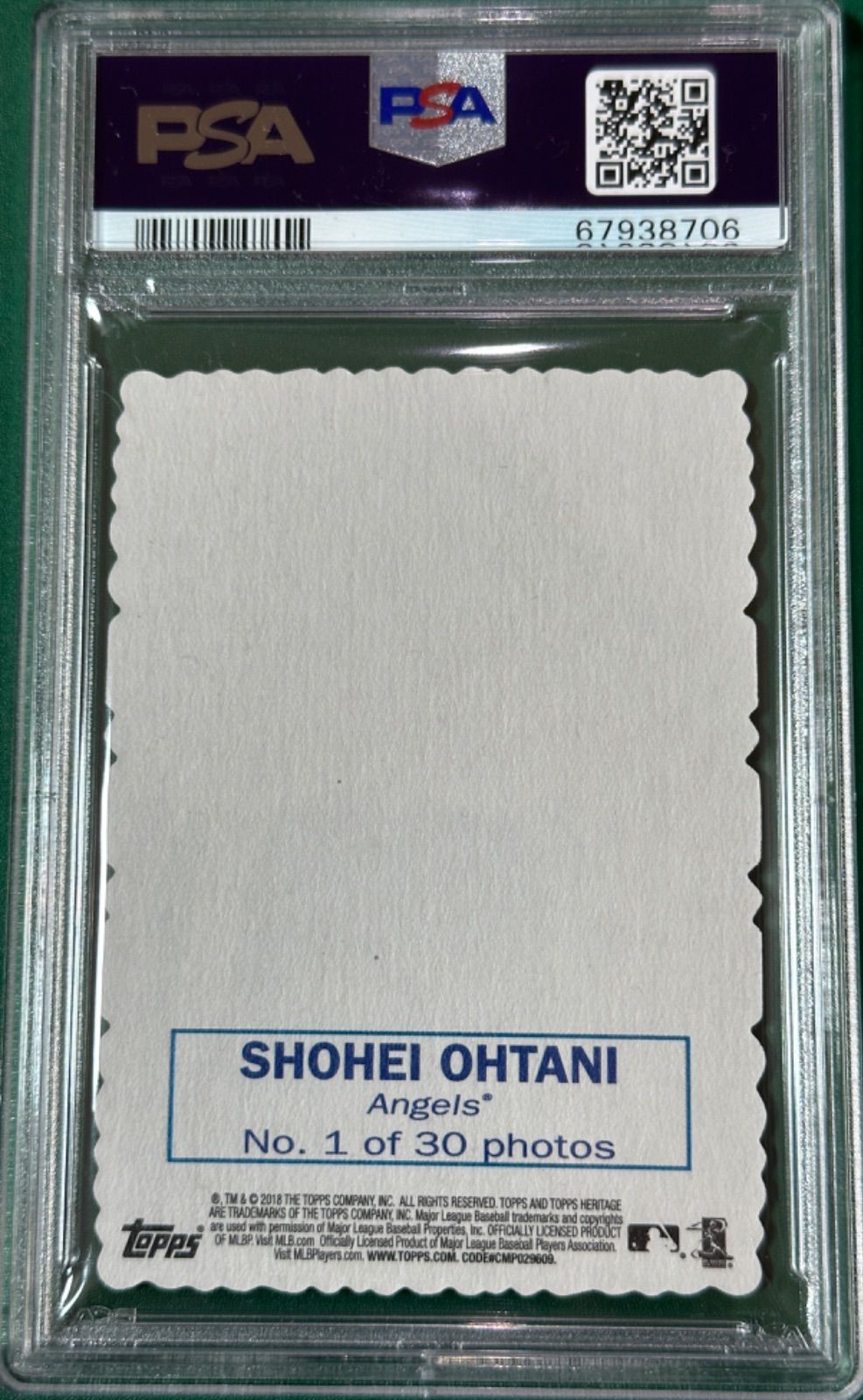 大谷翔平 2018 TOPPS HERITAGE '69 TOPPS DECKLE EDGE H.N