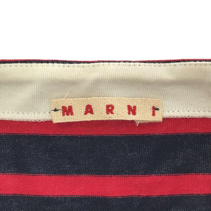 MARNI - MARNI / マルニ | ボーダー ボートネック Tシャツ | 38 | レッド / ネイビー | レディース MARNI / マルニ | ボーダー ボートネック Tシャツ | 38 | レッド
