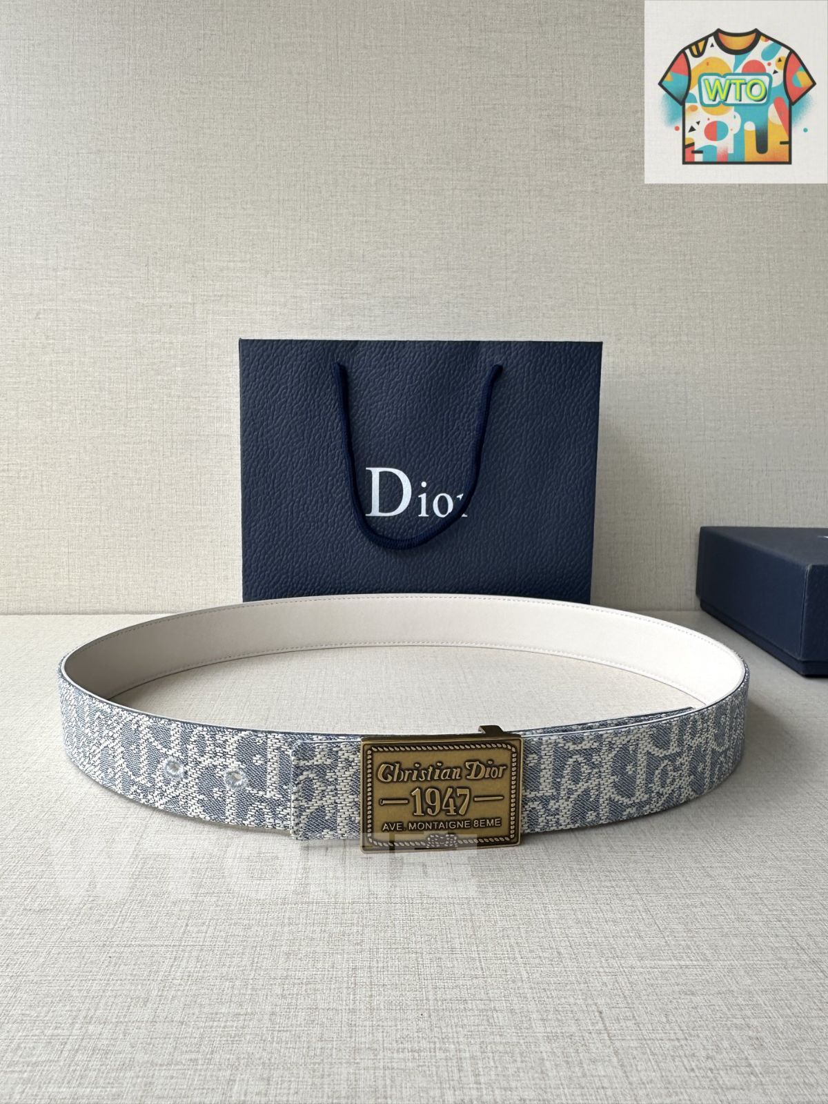 Dior Montaigne リバーシブルベルト DIOR | 30 Montaigne リバーシブルベルト 35mm スムースカーフ