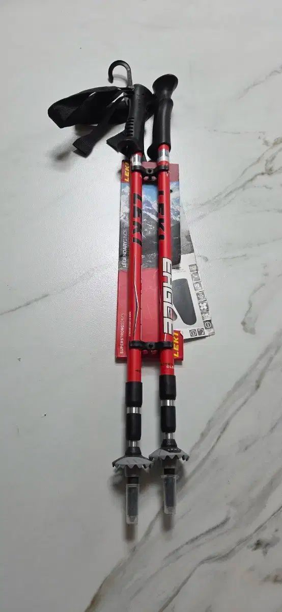 レキ 登山 ステッキ EDGE VARIO レッド