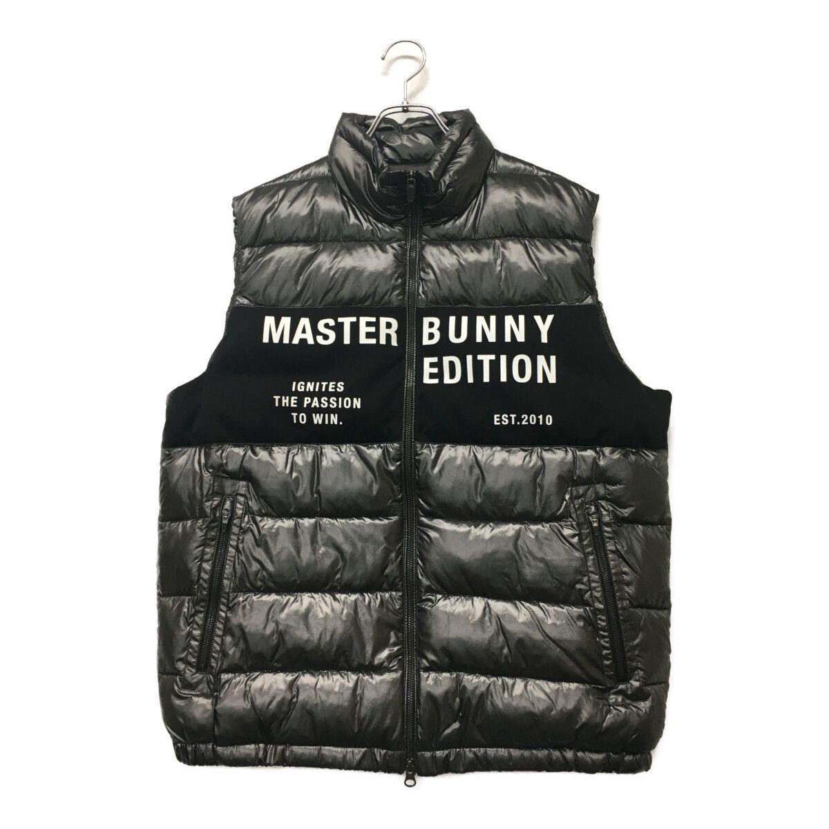 未使用品 メンズ マスターバニーエディション MASRTER BUNNY EDITION ベスト 6(L) グレー 防寒 中綿入り ダブルジップ