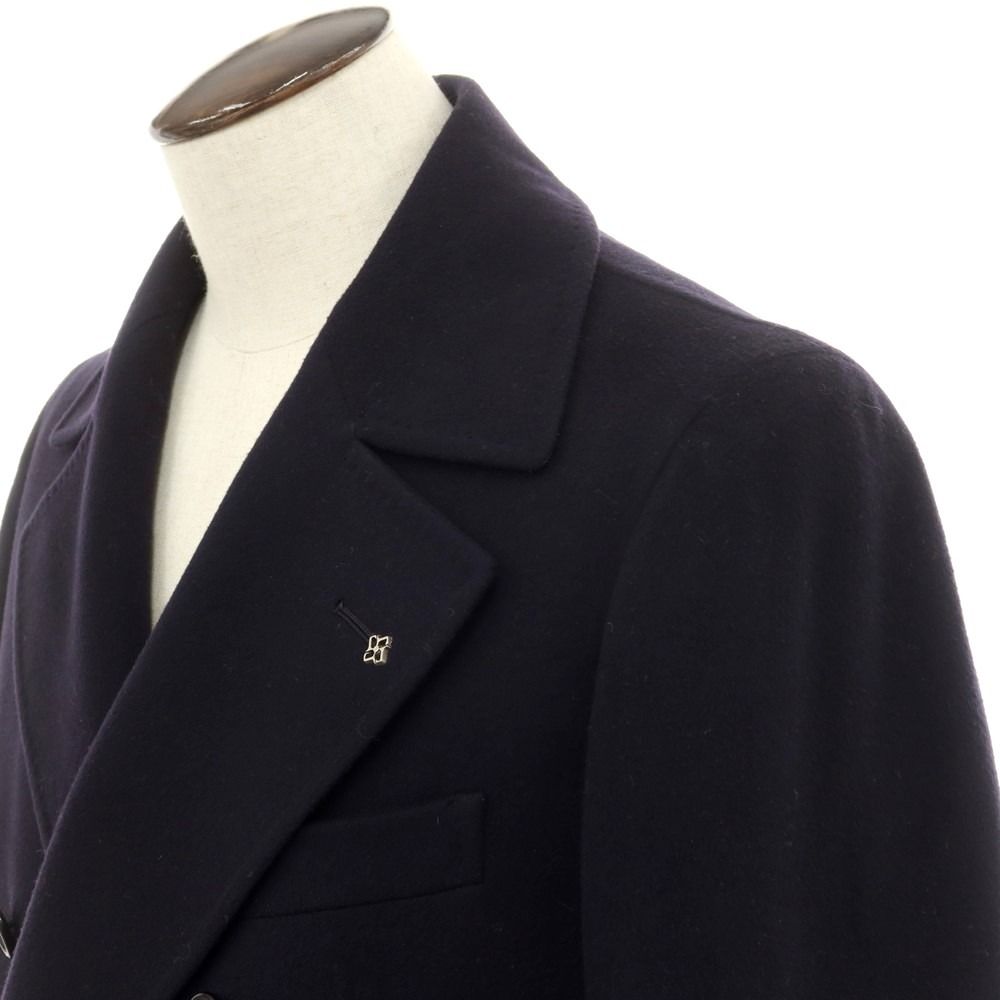 タリアトーレ　メンズ　カシミア100% ダブルブレスト コート ネイビー　48 タリアトーレ‼️最高級⭐️新ロゴ⭐️カシミア100%⭐️48⭐️ダブル
