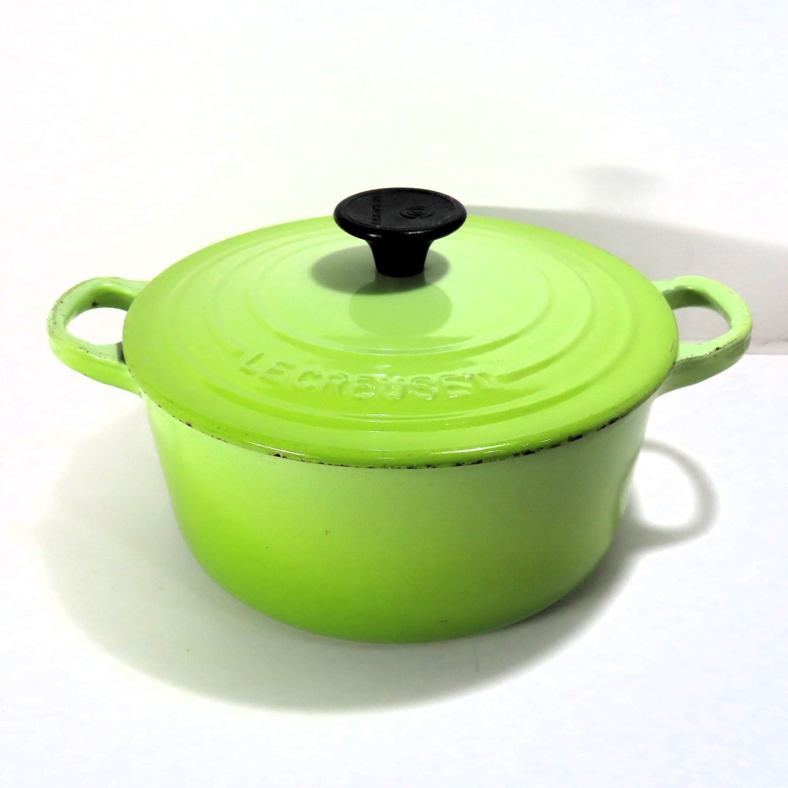 LE CREUSET ル・クルーゼ ルクルーゼ 鍋 両手鍋 直径18cm ココット・ロンド ライムグリーン - メルカリ