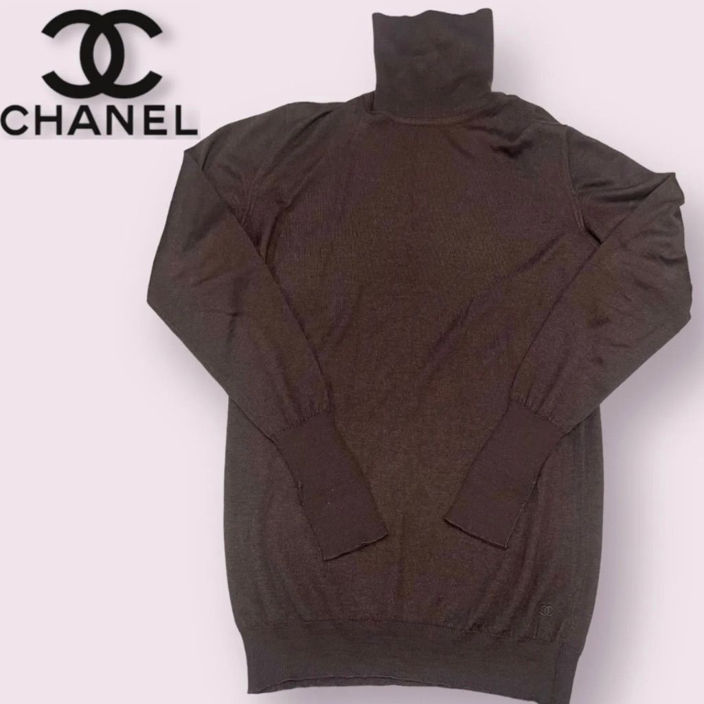 CHANEL - シャネル　タートルニット CHANEL シャネル タートルネックニット ブラウン レディースM