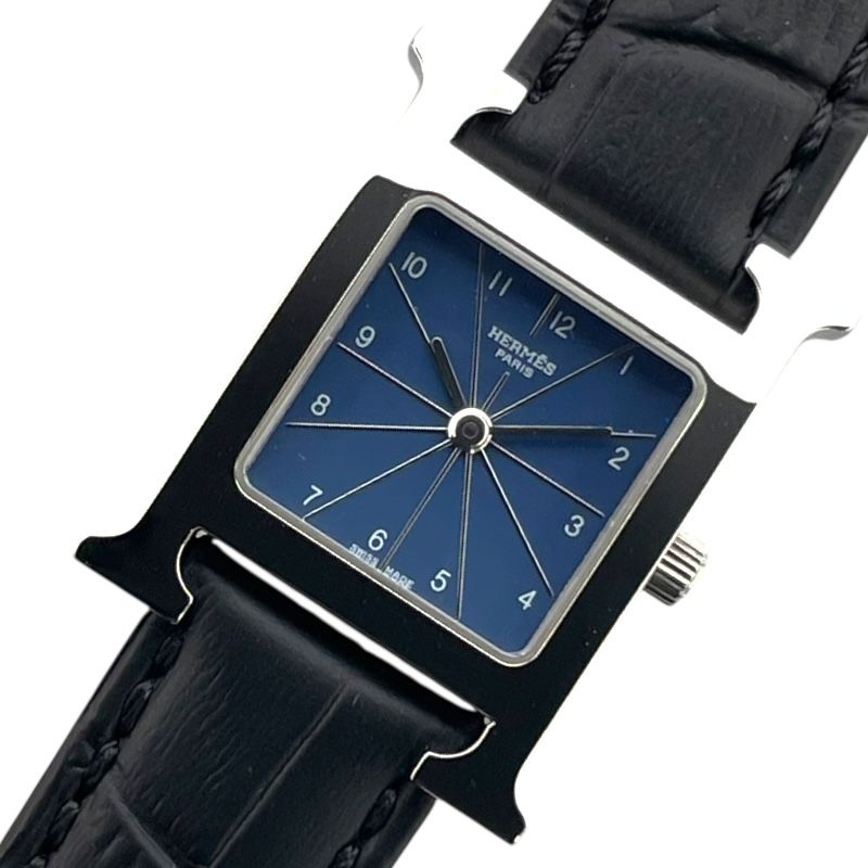 エルメス HERMES Hウォッチ HH1.210 ブルー SS クオーツ レディース 腕時計