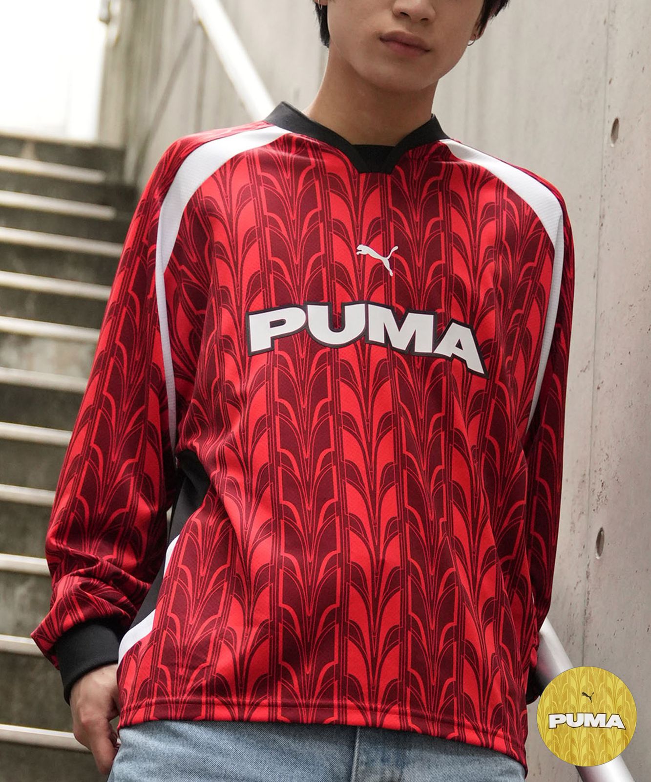 【ムラスポ公式】新品 PUMA プーマ 長袖 Tシャツ メンズ ロンT ゲームシャツ フットボールシャツ オーバーサイズ 速乾 ユニセックス 629085